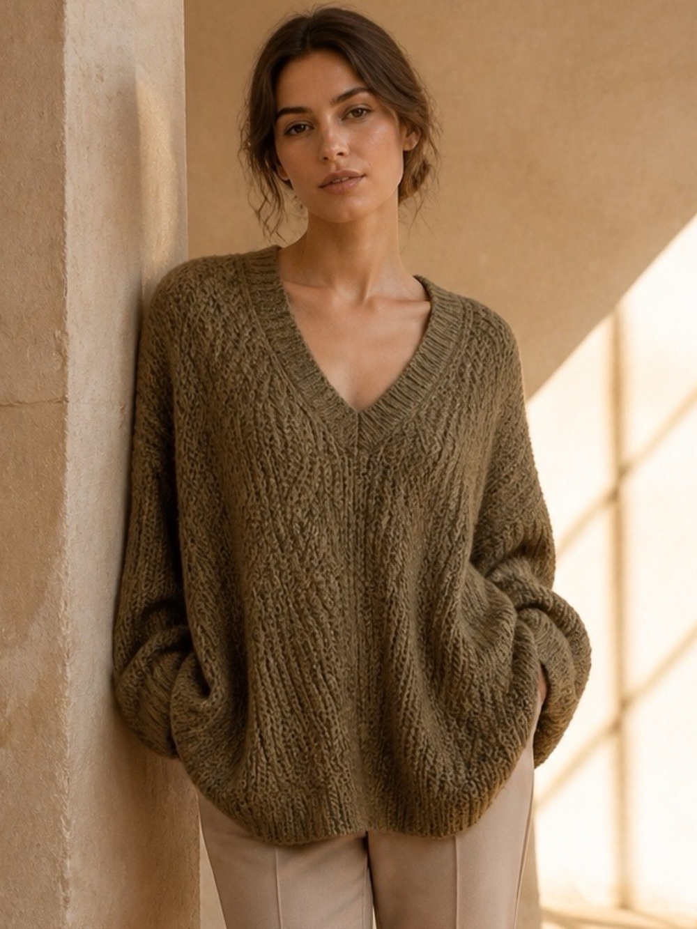 Vertigo Ribbed Balloon Sweater Womens Small Lightweight Warm Cozy Long Length